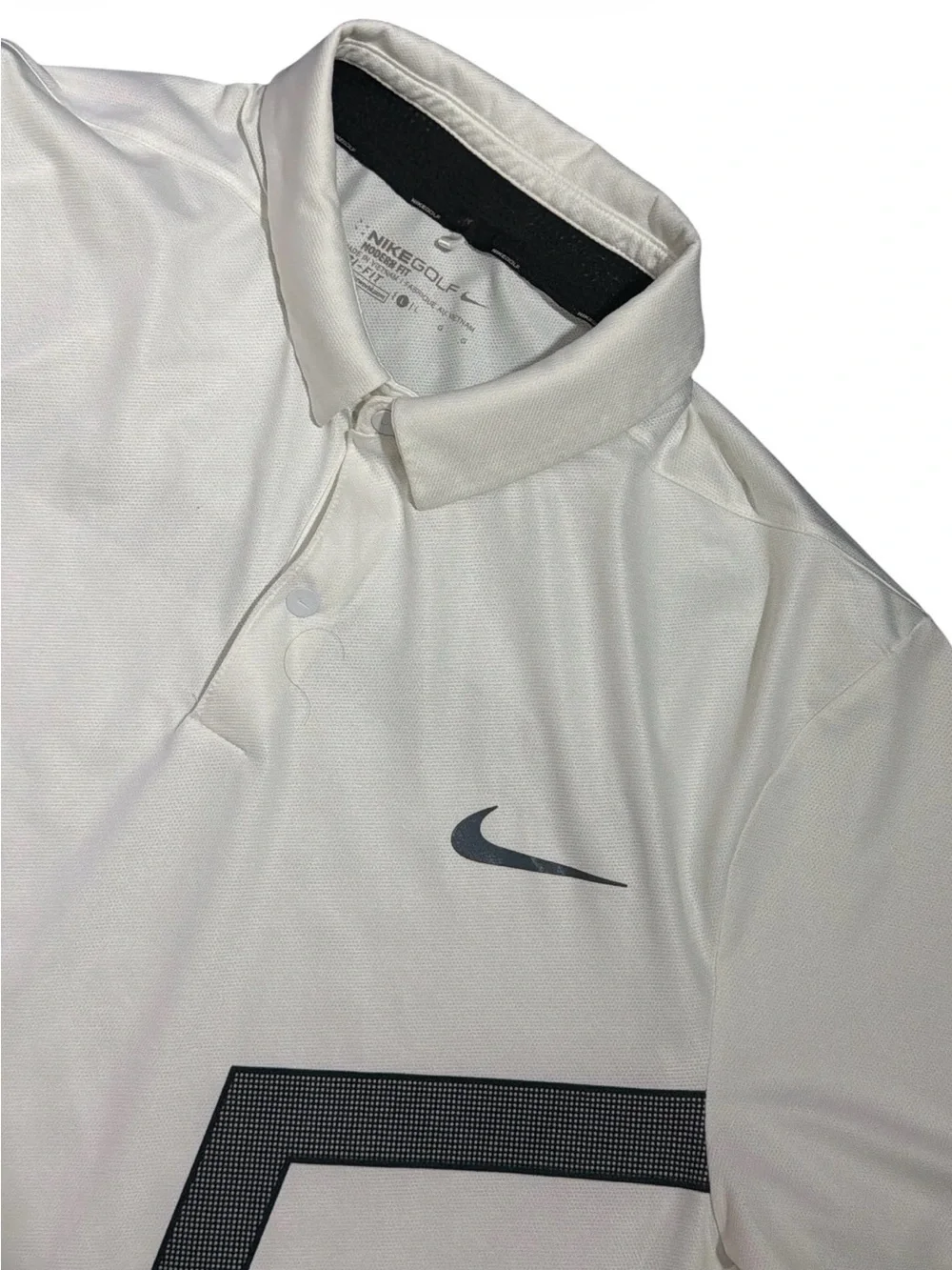 Nike Golf Dri-FIT Polo Men’s Large White Black Performance Shirt